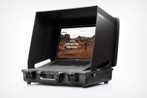 Сумка для ноутбука iWorkCase дает фотографам студию для монтажа на открытом воздухе
