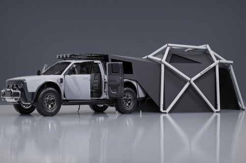 Геодезическая палатка Heimplanet приходит в этот 4WD Electric Truck, чтобы подготовить вам приключения!